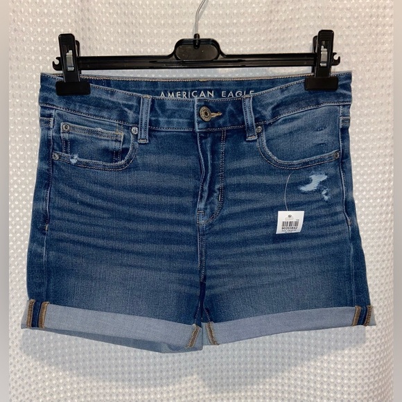 Women’s American‎ Eagle The Dream Short High-Waisted Midi Jean Shorts size 8 - Picture 2 of 16